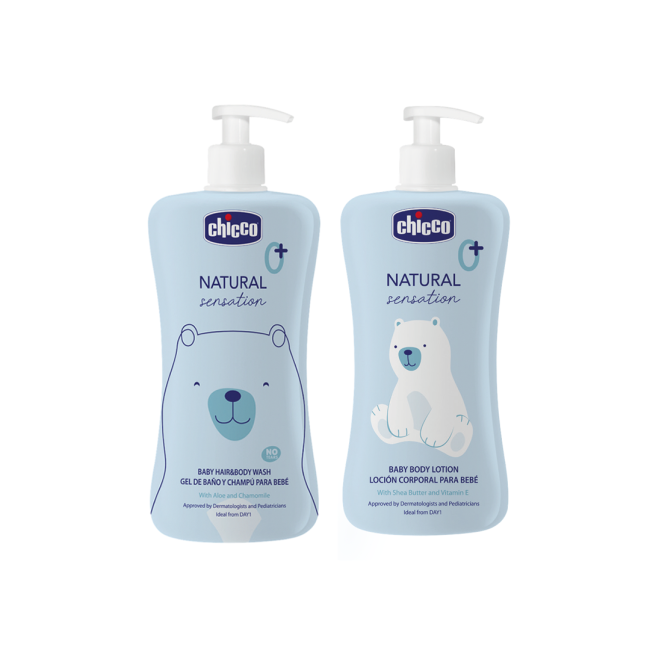 Natural Sensation Baby Hair & Body Wash 500ml + Natural Sensation Baby Lotion 500ml